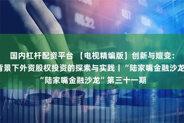 国内杠杆配资平台 【电视精编版】创新与嬗变: 高水平开放背景下外资股权投资的探索与实践丨“陆家嘴金融沙龙”第三十一期